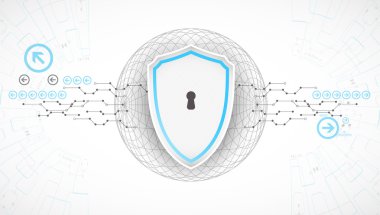 Protection, technology security, encode background