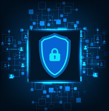 Protection, technology security, encode background