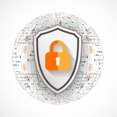 Protection, technology security, encode background
