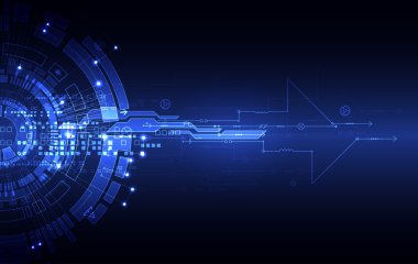 Soyut mavi dijital teknoloji arka plan. 
