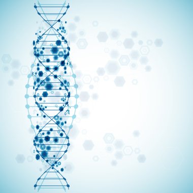 DNA moleküllü bilim şablonu, duvar kağıdı veya afiş. 