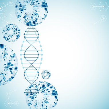 DNA moleküllü bilim şablonu, duvar kağıdı veya afiş. 
