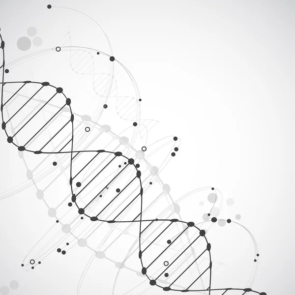 Баннер с молекулами ДНК . — стоковый вектор