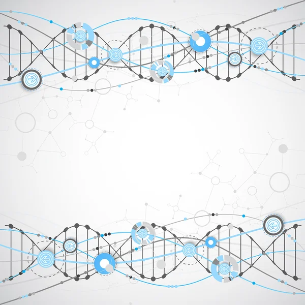 Bir Dna molekülleri ile banner. — Stok Vektör