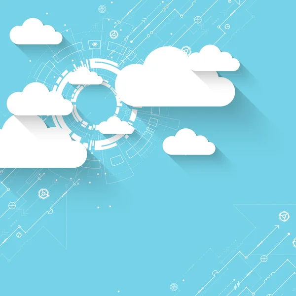 Nubes web tecnología de fondo — Vector de stock