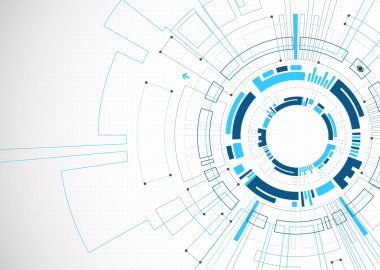 Çeşitli teknolojik öğeleri soyut.