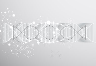 3d Dna molekülleri ile bilim şablonu. 