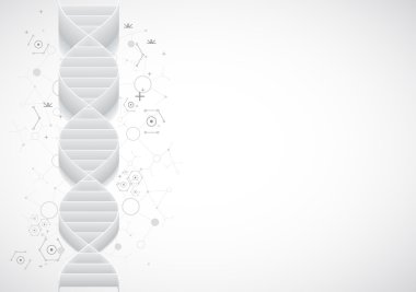 3d Dna molekülleri ile bilim şablonu. 