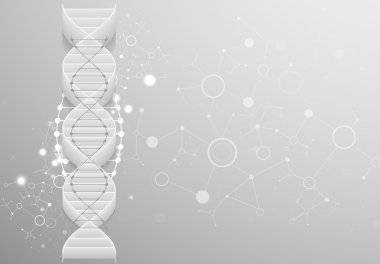 3d Dna molekülleri ile bilim şablonu. 