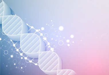 3d Dna molekülleri ile bilim şablonu. 
