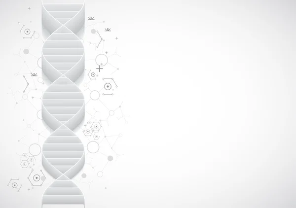 Wetenschap sjabloon met 3D-Dna-moleculen. — Stockvector