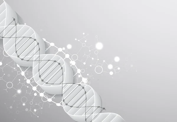 Plantilla de ciencia con moléculas de ADN 3D . — Archivo Imágenes Vectoriales