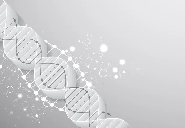 Wetenschap sjabloon met 3D-Dna-moleculen. — Stockvector