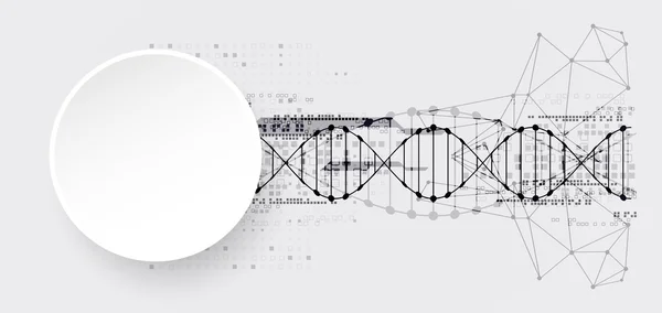 Template with  DNA molecules background — Stock Vector