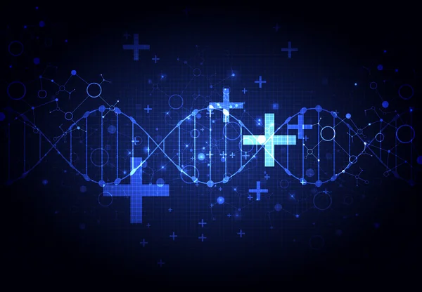 Fondo de pantalla o banner con moléculas de ADN . — Vector de stock