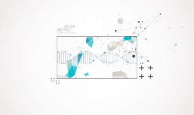 Sanat bilimi şablonu, duvar kağıdı veya DNA moleküllü pankart. 