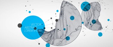 Modern bilim ya da teknoloji elementleri. Moda soyut arka plan. Siber uzay yüzey çizimi. Vektör.