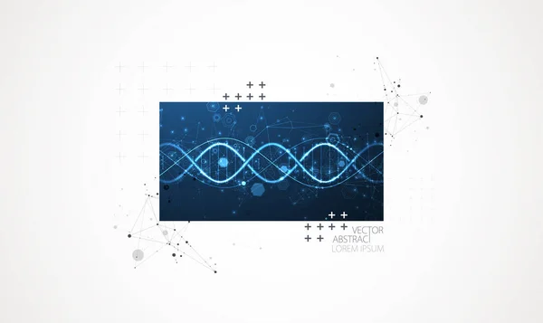 Art Science Template Wallpaper Banner Dna Molecules — Stock Vector