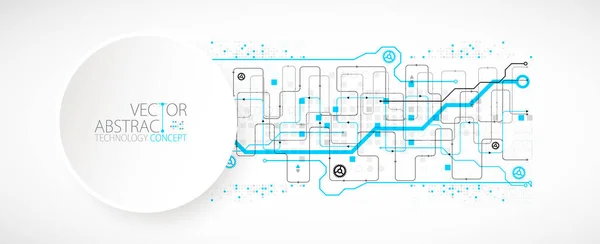 Concepto Tecnología Abstracta Placa Circuito Alto Fondo Color Computadora Ilustración — Archivo Imágenes Vectoriales