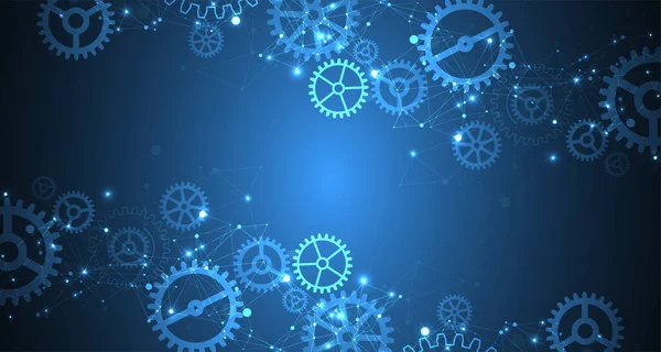 Абстрактний Синій Технологічний Фон Структура Квадратного Візерунка Коліщатками Сплетеним Ефектом — стоковий вектор