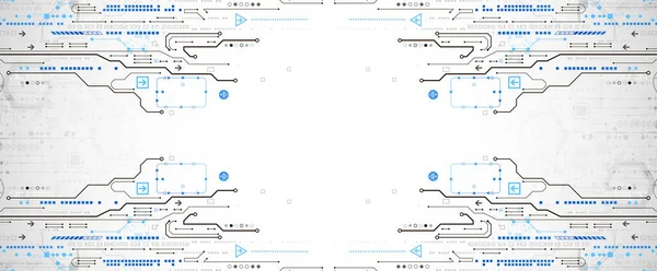 Modern Futuristic Engineering Science Technology Vector Background Circuit Board — Stock Vector