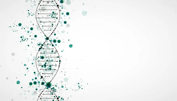 带有Dna病毒分子的科学模板 壁纸或横幅 矢量说明 — 图库矢量图片