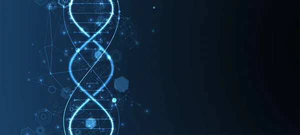Ragyogó Neon Dns Lánc Biotechnológia Biokémia Tudomány Orvostudomány Genetikai Engeneering — Stock Vector