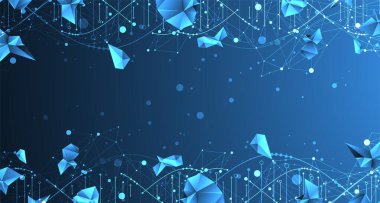 Bilim şablonu, duvar kağıdı ya da DNA moleküllü pankart. Vektör arkaplanı.