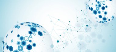 Pleksus etkisi olan soyut küre arkaplanı. 3B yüzey.