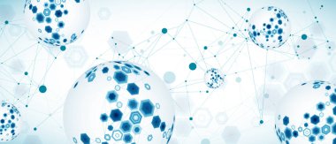 Pleksus etkisi olan soyut küre arkaplanı. 3B yüzey.