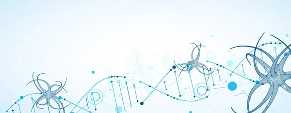 Cadeia Adn Biotecnologia Bioquímica Ciência Conceito Medicina — Vetor de Stock
