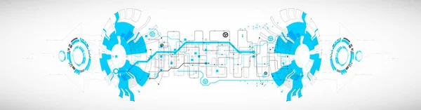 Абстрактная Технологическая Концепция Высокий Цветовой Фон Компьютера Векторная Иллюстрация — стоковый вектор