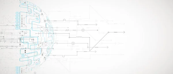 Vector Illustratie Tech Digitale Technologie Engineering Thema Abstract Achtergrond Communicatie — Stockvector