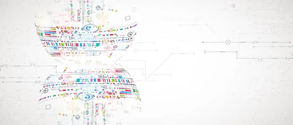 Illustrazione Vettoriale Tecnologia Digitale Tech Tema Ingegneria Contesto Astratto Concetto — Vettoriale Stock