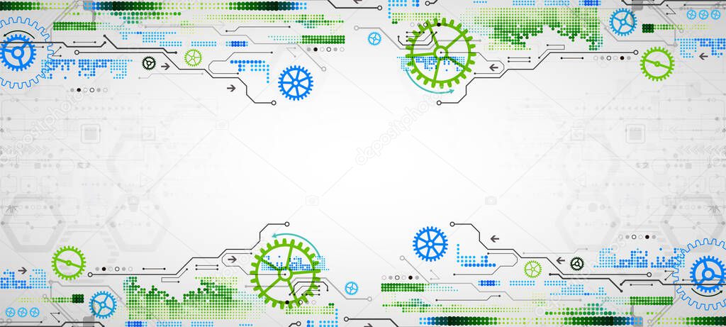 Modern futuristic, engineering, science, technology vector background. Circuit board.