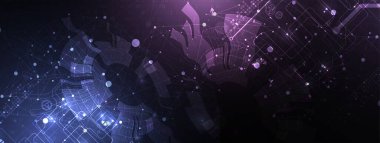 Soyut ışıldayan teknoloji geçmişi. İletişim konsepti. Bilim sunumu için şablon. Vektör illüstrasyonu.