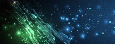 Soyut ışıldayan teknoloji geçmişi. İletişim konsepti. Bilim sunumu için şablon. Vektör illüstrasyonu.