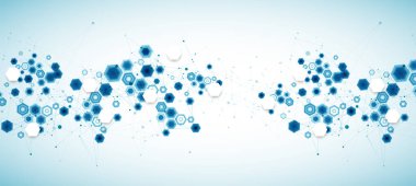 Tasarım için soyut mavi altıgen fütüristik arkaplan. Bilim ve teknoloji. 