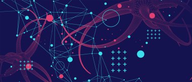 Mikrobiyoloji bilim vektörü. Mikroskobik bakteriler. Bakteri mikroorganizması, virüsler ve mikroplar..