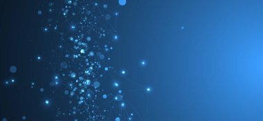 Noktalar ve çizgilerle soyut çokgen vektör bilimi arkaplanı.