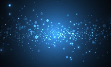 Noktalar ve çizgilerle soyut çokgen vektör bilimi arkaplanı.