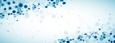 Tasarım çalışmaları için soyut mavi altıgen fütüristik arkaplan.