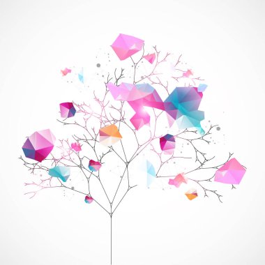 Soyut doğa geçmişi. Vektör ağacı. Tasarım çalışmaları için geometrik bileşim.