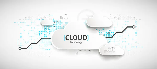 Tecnología Almacenamiento Nube Fondo Concepto Web Digital Integrado — Vector de stock