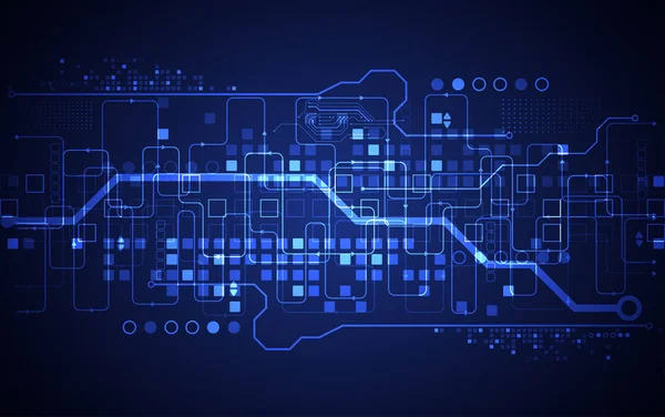 Concepto Tecnología Abstracta Placa Circuito Alto Fondo Color Computadora Ilustración — Archivo Imágenes Vectoriales