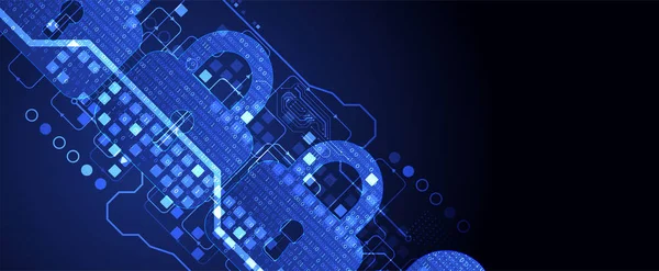 Padlock Icon Segurança Dados Pessoais Ilustra Ideia Privacidade Dados Cibernéticos — Vetor de Stock