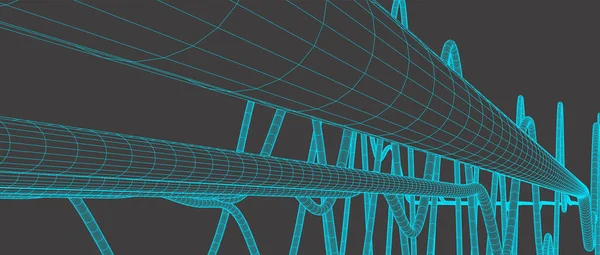Векторний Абстрактний Фон Динамічними Хвилями Лінією Частинками Кадру — стоковий вектор
