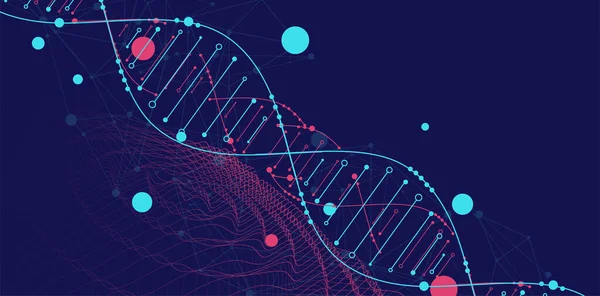 Abstrakcyjna Molekuła Dna Nauka Medyczna Biotechnologia Genetyczna Koncepcja Wektora Biologii — Wektor stockowy