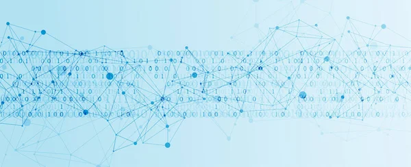 Fondo Tecnológico Con Efecto Plexo Concepto Big Data Código Binario — Archivo Imágenes Vectoriales