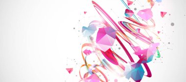 Tasarım çalışmaları için soyut kıvrımlı renkli arkaplan. Fütürist geometrik bileşim.